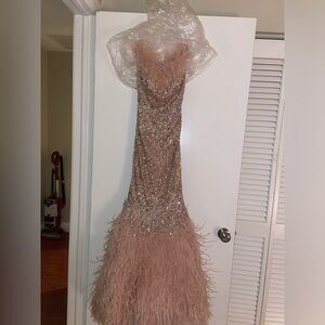 Feather Evening gown